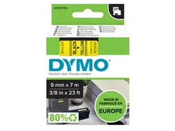 Labeltape Dymo LabelManager D1 polyester 9mm zwart op geel