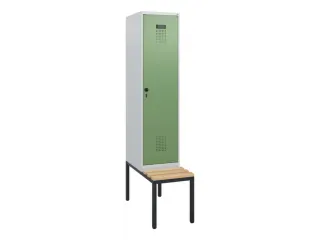 locker met bank,HxBxD 1950x400x815mm,1vak,vak B 400mm,draaigrendel - 2