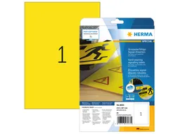 HERMA 8033 Weervaste Folie-etiketten A4 210x297mm Geel 25 stuks