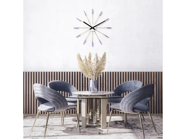Wandklok NeXtime Plug Inn 58cm lavendel RVS