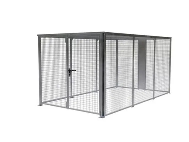 magazijnbox,HxBxD 2,1x2,45x4460m,gaaswanden,dubbele openslaande deur