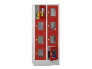 lockerkast,HxBxD 1518x600x500mm,2x4vakken,RAL7035,front RAL3000 - 2