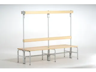 dubbele zitbank,HxLxD 1650x1500x725mm,houten lijst,frame staal RAL7035 - 2