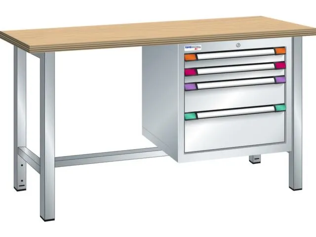 établi,HxlxP 840x1500x700mm,RAL7035,face avant RAL7035