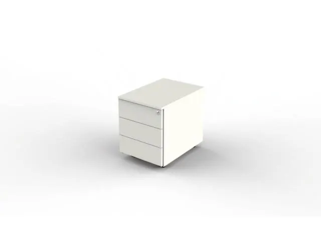 Verrijdbaar Ladeblok Hxbxd 540x420x600mm 3laden Centrale Sluiting Wit