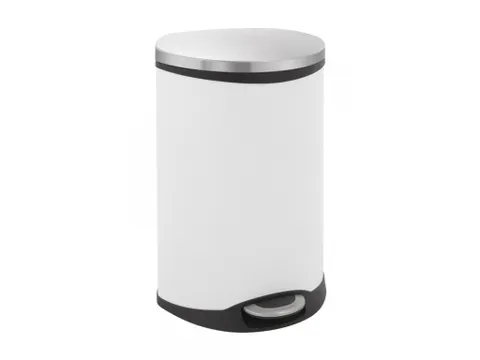 Pedaalemmer met Afvalscheiding Wit Mat RVS 44 Liter