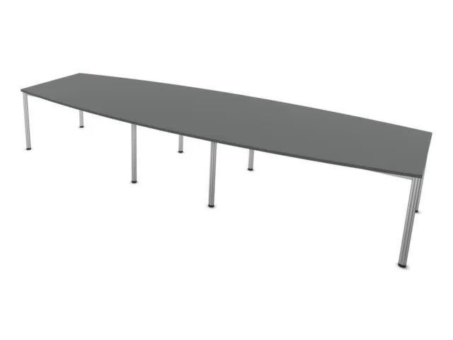vergadertafel,HxBxD 740x4000x1400mm,vatvormig,MS-donkergrijs