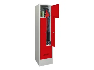 Z-garderobekast,HxBxD 1850x400x500mm,vak B 400mm,RAL7035,front RAL3000 - 2