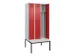 locker met bank,voor scheiding van kleding,HxBxD 2120x900x815mm,3vak