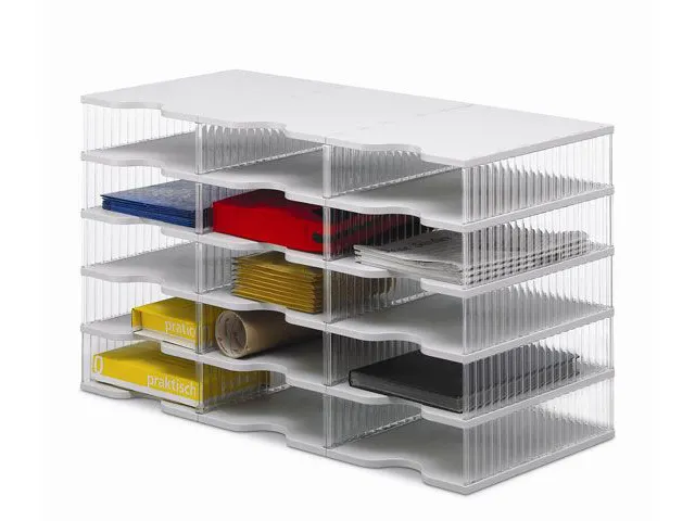 postsorteerbox,15vakken,m. antislipvoeten,Tafelopstelling