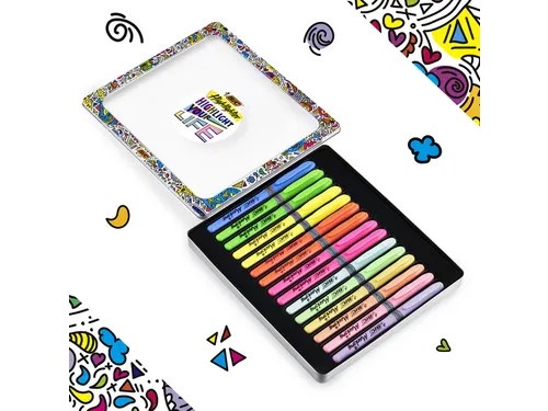 Markeerstift Bic grip Highlight your life assorti blik à 15 stuks