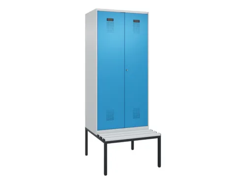 PBM-locker met bank,HxBxD 2120x800x815mm,2vak,vak B 400mm