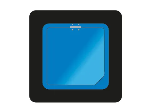 Circulaire Afvalbak BrickBin met klepdeksel 65 Liter Zwart Blauw