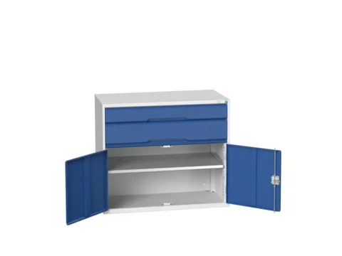 ladekast HxBxD 900x1050x550mm 2laden 2deuren RAL7035 front RAL5010