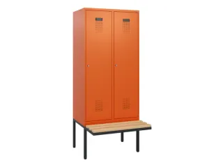 locker met bank,HxBxD 1950x800x815mm,2vak,vak B 400mm,cilinderslot - 2