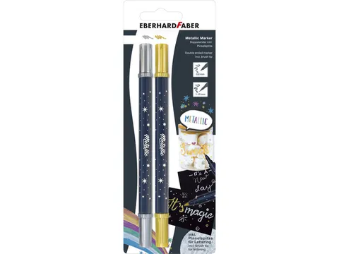 Metallic Marker Eberhard Faber duo goud en zilver op blister
