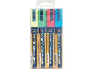 Securit Krijtmarker Medium, Etui Met 4 Stuks Assorti Kleuren - 1