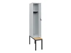 locker met bank,HxBxD 1950x300x815mm,1vak,vak B 300mm,draaigrendel