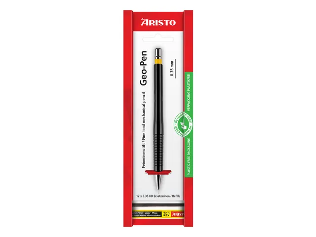 Vulpotlood Aristo Geo Pen 0,35mm zwart op eco blister