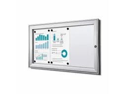 Vergrendelbaar Muurvitrine Indoor/Outdoor Brandwerend 3xA4 Zilver