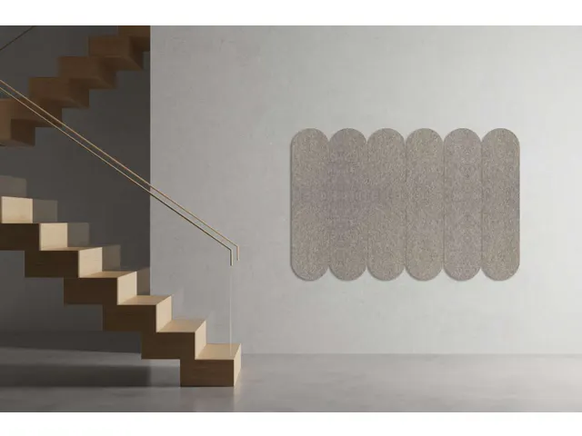 Akoestische PET-vilt ovale stroken donkergrijs 30x120cm 6 stuks