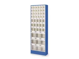 Transparante Magazijnbakken 48Bakken Abs-Kunststof Corpus Ral7035