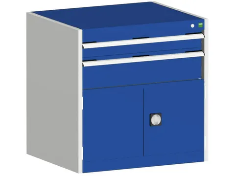 ladekast HxBxD 800x800x750mm 2laden RAL7035 front RAL5010