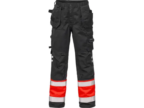 Fristads 100978-396 werkbroek, rood/zwart, maat 24, per stuk