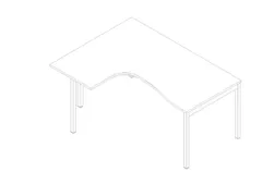 In hoogte verstelbaar hoekbureau,HxBxD 680-760x1600x1200mm,blad wit