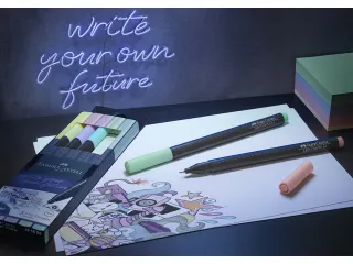 Fineliner Faber-Castell Grip 0,4mm etui 5 stuks pastel assorti - 2