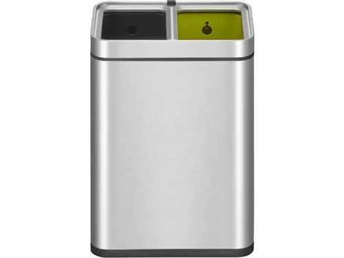 Afvalbak EKO Laguna Slim met inwerpopening 2x10 liter RVS