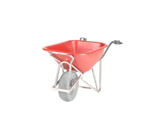 aluminium kruiwagen,90l,HxBxD 870x625x1430mm,HDPE-bak,rood,aluminium - 2