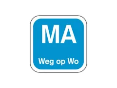 Label MA weg op WO Blauw Afwasbaar doos 1.000st