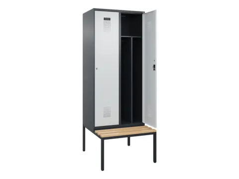 locker met bank,voor scheiding van kleding,HxBxD 2120x800x815mm,2vak