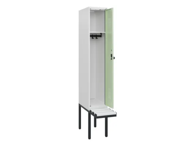 locker met bank,HxBxD 1950x300x815mm,1vak,vak B 300mm,draaigrendel
