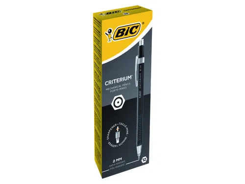 Vulpotlood Bic Criterium HB 2mm met gum metalen clip