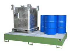 opvangbak,v. 2xIBC,opvangvol. 1000l,HxBxD 375x2690x1650mm,m. rooster