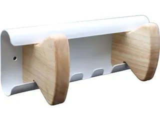 Unilux Wandkapstok Aurora Wit Beukenhout 2 haken - 4