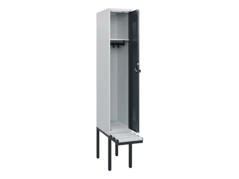 locker met bank,HxBxD 1950x300x815mm,1vak,vak B 300mm,draaigrendel