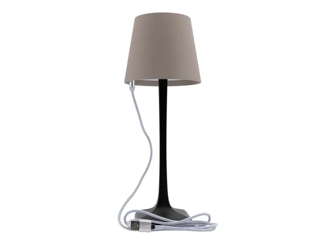 Lampe de table Securit Milano LED rechargeable dimmable taupe-noir