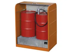 vatenkast,HxBxD 1610x870x1300mm,v. 2x200l vat,opvangvol. 215l