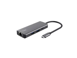 Adapter Trust Dalyx 6-in-1 USB-C multipoort grijs
