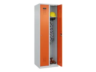 locker,HxBxD 1850x600x500mm,2vak,vak B 300mm,cil.-slot,staand op vloer - 1