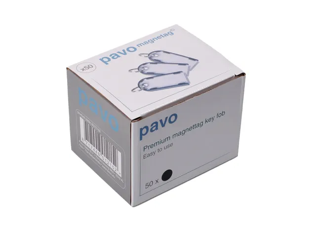 Sleutellabel Pavo magnetisch 50 stuks zwart