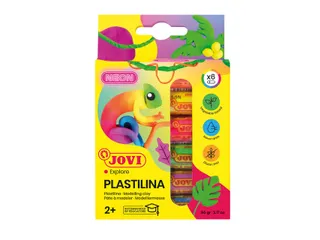 Boetseerklei Jovi plastalina 15gr neon kleuren assorti etui à 6 stuks - 1