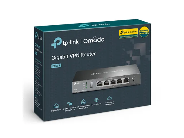 TP-Link Omada ER605, Ethernet WAN, Gigabit Ethernet, Zwart