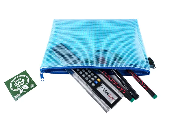 etui A5 PVC-vrij blauw transparant met ritssluiting