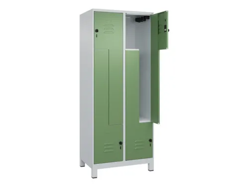 Z-garderobekast,HxBxD 1950x800x500mm,vak B 200/400mm,draaigrendel