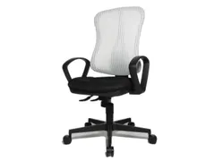 Bureaustoel Zitting Zwart Rugleuning Met Netbekleding In Wit