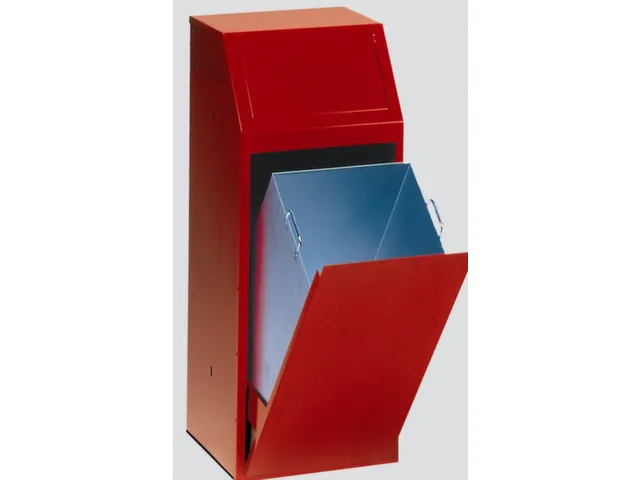 afvalverzamelaar 1x68l HxBxD 1000x400x400mm binnenbak staal Rood